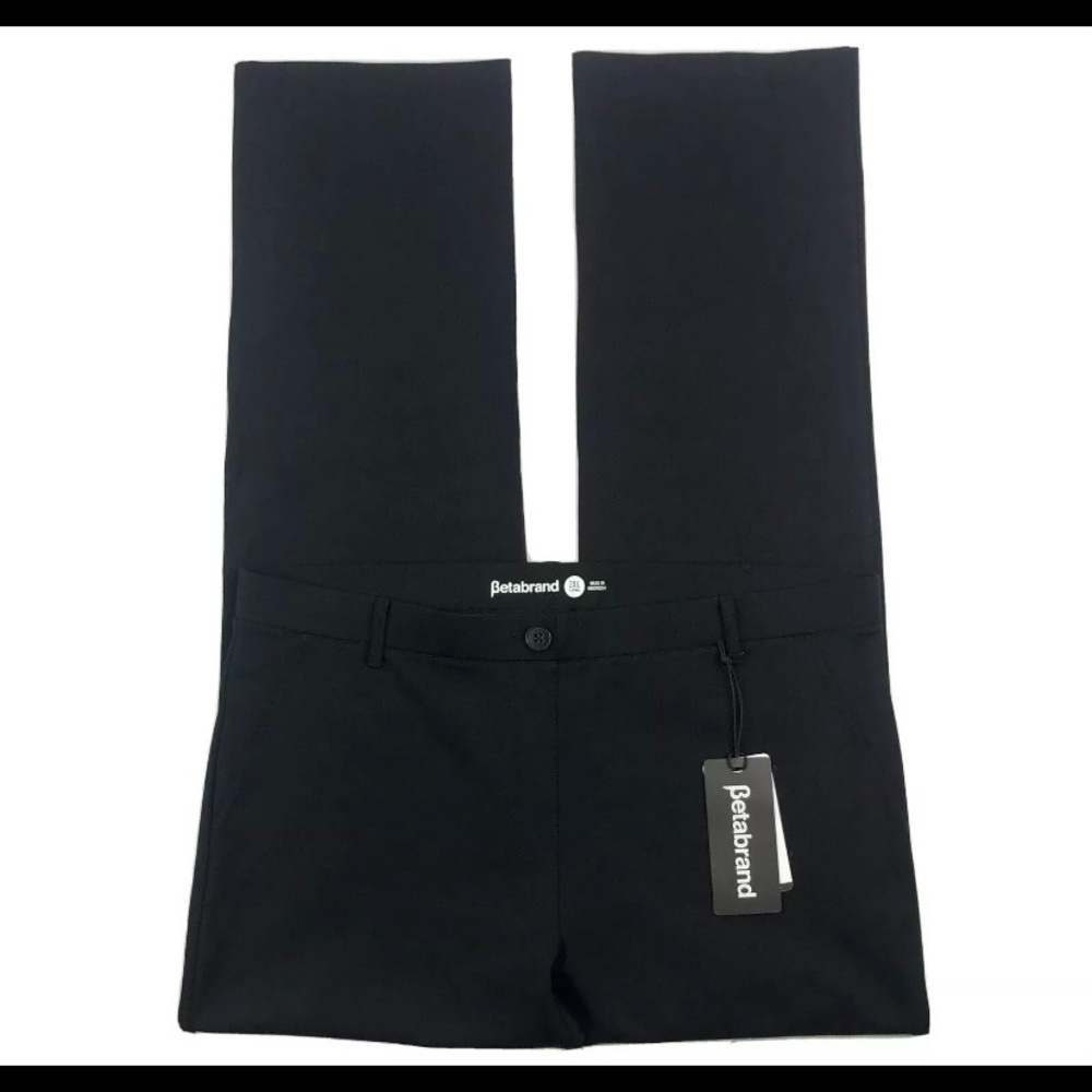 Betabrand Dress Yoga Pants 2XL Straight Leg Black